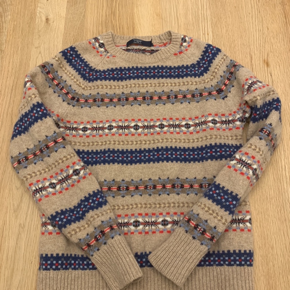 Men’s small J. Crew patterned wool sweater